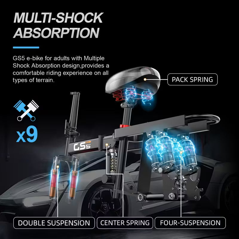 14" Folding CS5 - 20-26 MPH - 10-15 Miles Range