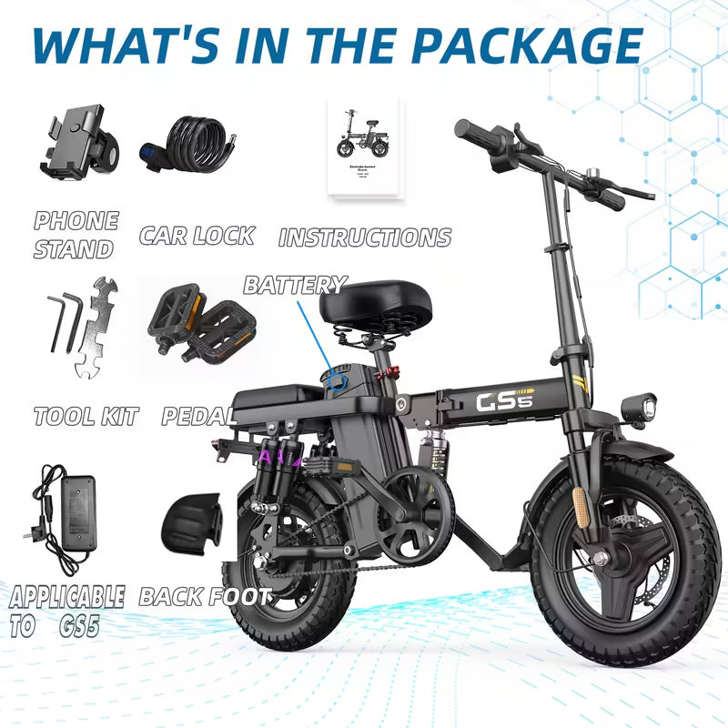 14" Folding CS5 - 20-26 MPH - 10-15 Miles Range