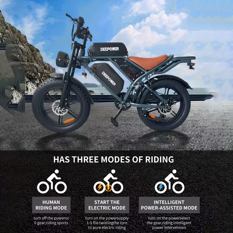 Deepower Ebike | 20" Tires | Single and Dual Battery | Powerful & Heavy Duty