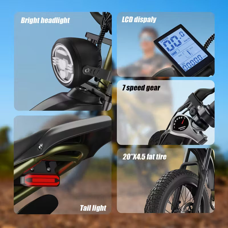 BIGNIU Ebike | 20" Tires | Stylish Mountain Bike