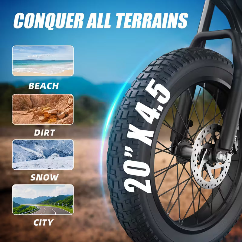 BIGNIU Ebike | 20" Tires | Stylish Mountain Bike