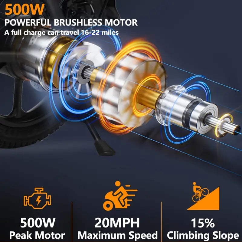 Folding Electric Bike 500W 14" Tires