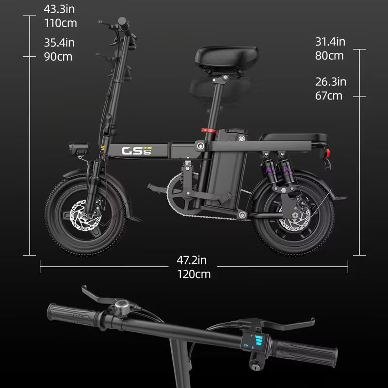 14" Folding CS5 - 20-26 MPH - 10-15 Miles Range