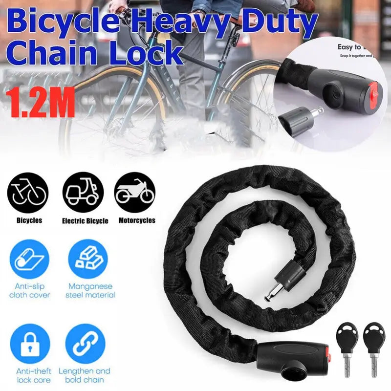 CURUK 4FT Heavy-Duty Anti-Theft Bike Chain Lock